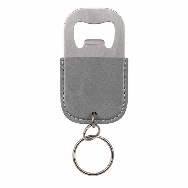 PU Leather Wrapped Stainless Steel Keychain Bottle Opener