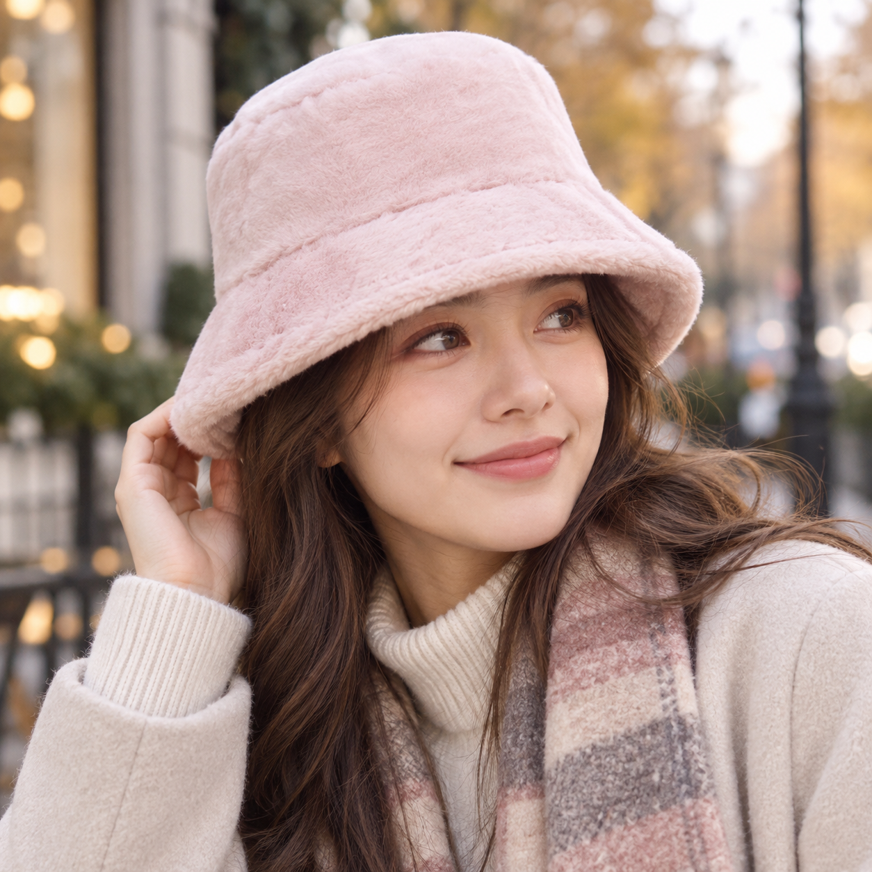 Plush Wide-Brim Winter Fisherman Hat