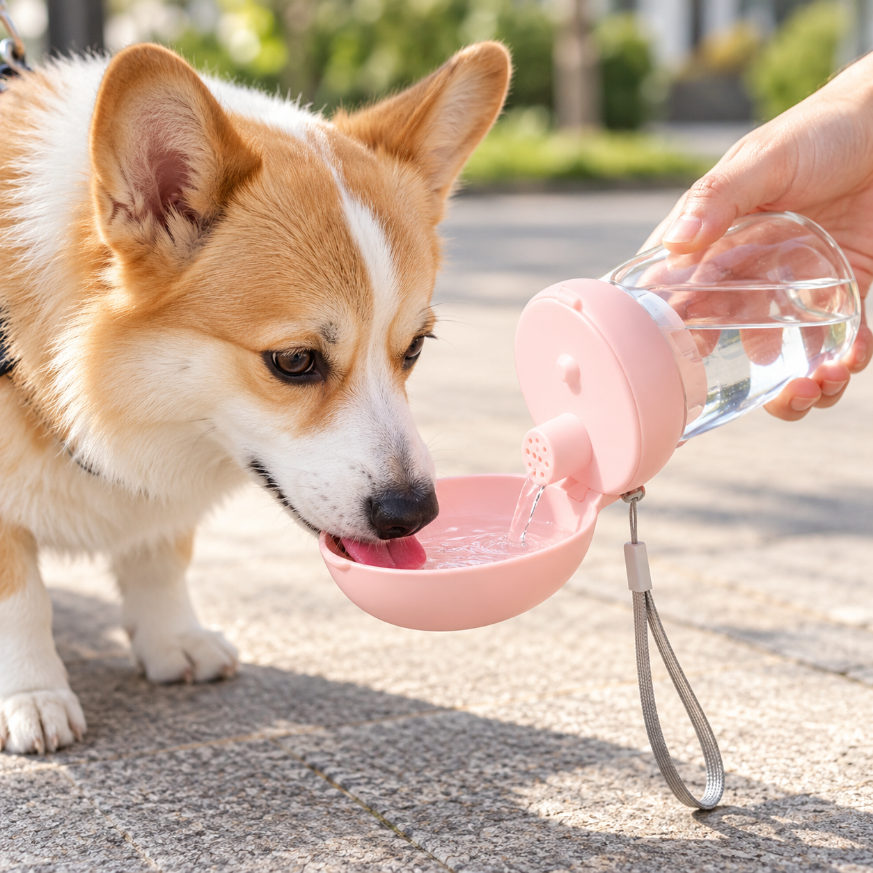 Portable Pet Travel Water Bottle With Carry Strap