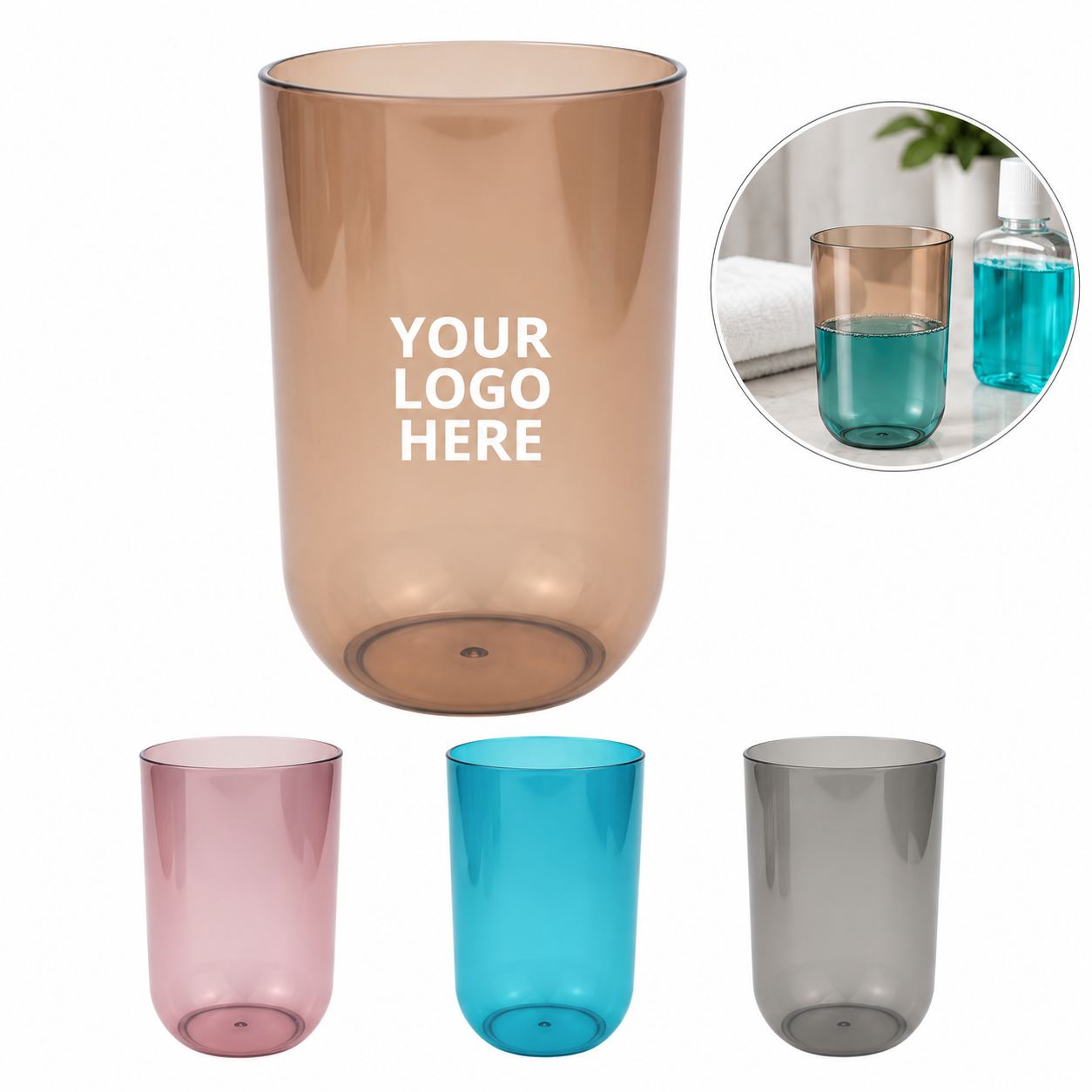 Portable Transparent Plastic Mouthwash Rinse Cup