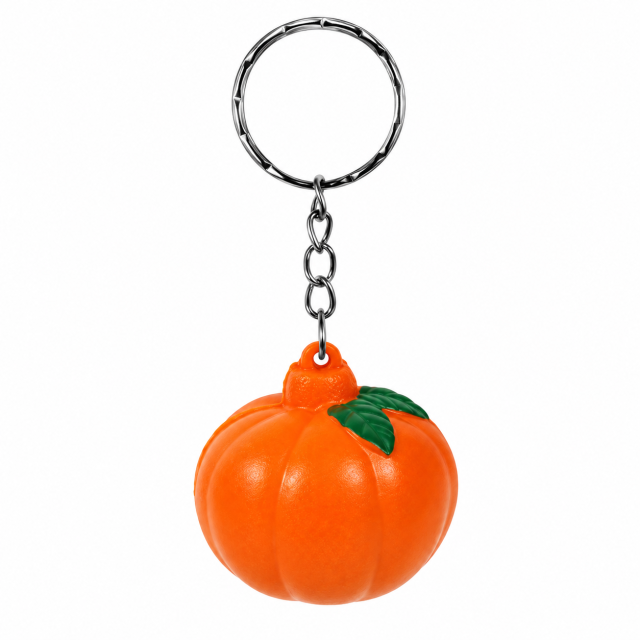 Pumpkin PU Squeeze Ball Keychain