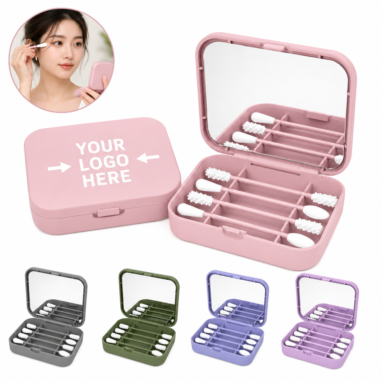 Reusable Silicone Swabs With Travel Case