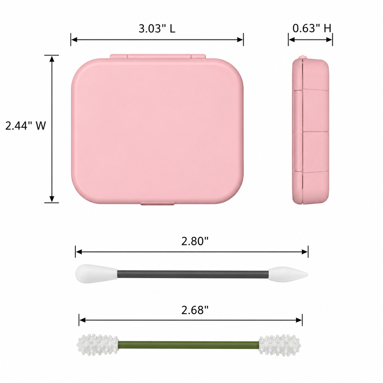Reusable Silicone Swabs With Travel Case