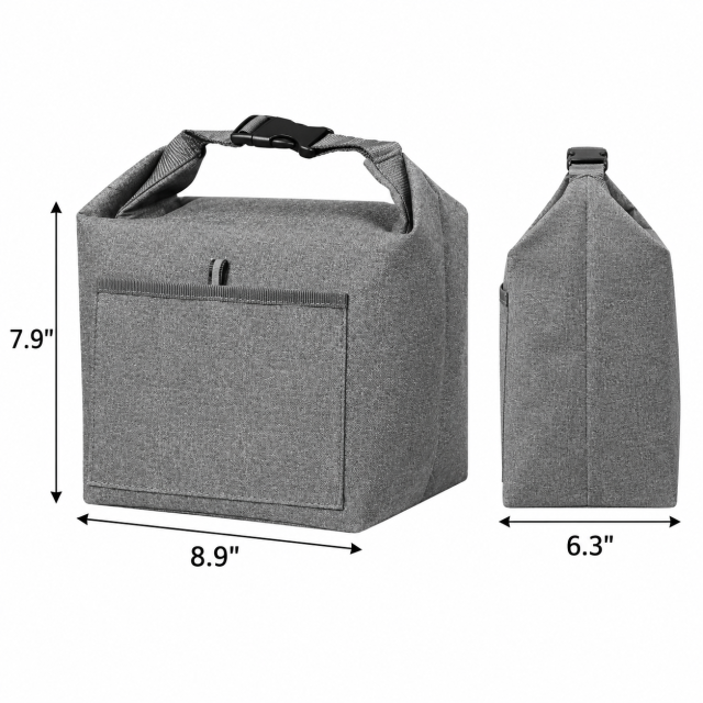 Roll-Top Insulated Oxford Lunch Bag