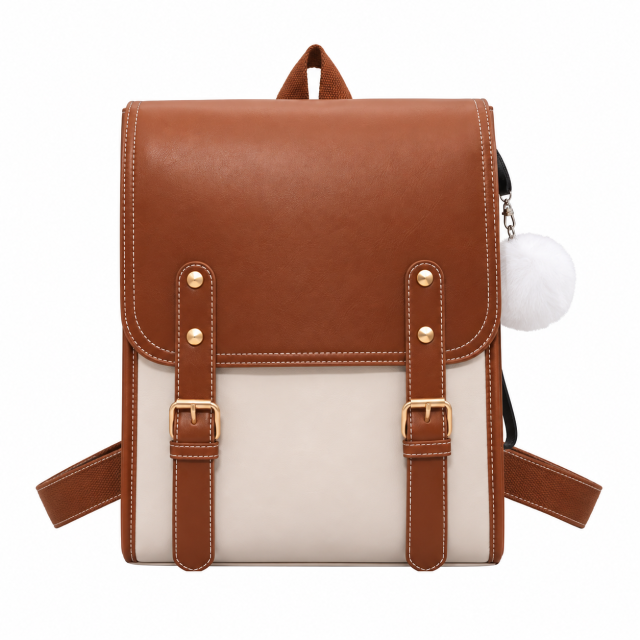 Soft PU Leather Casual Travel Backpack