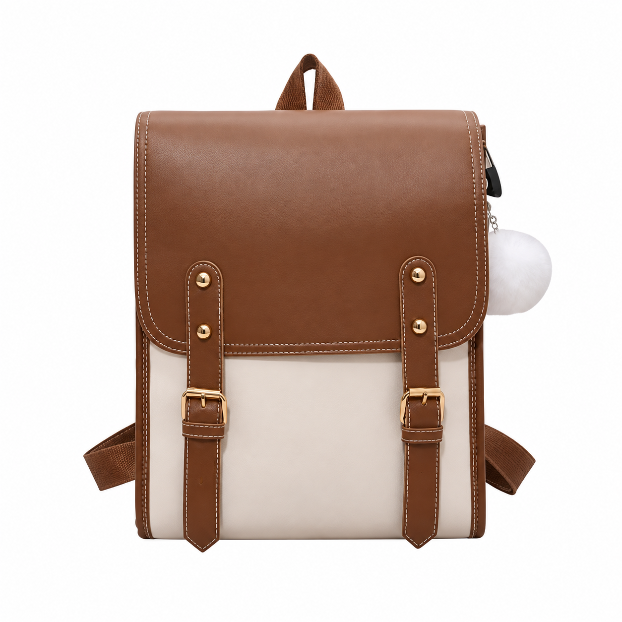 Soft PU Leather Casual Travel Backpack