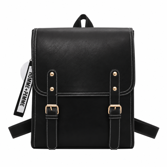 Soft PU Leather Casual Travel Backpack