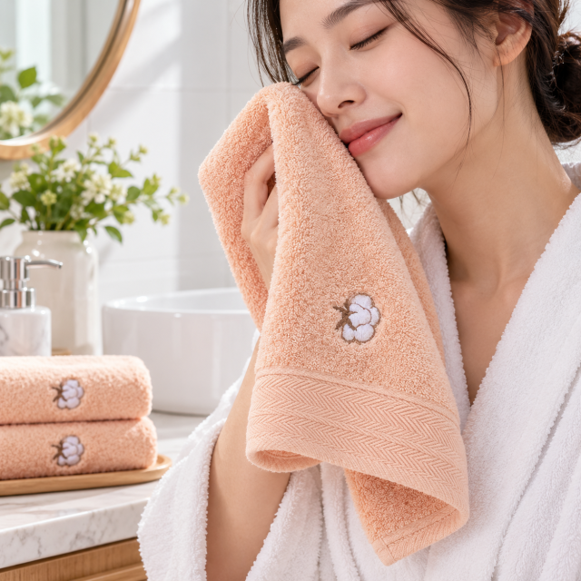 Soft Pure Cotton Embroidered Household Towel