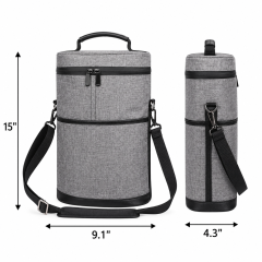 Two-Bottle Padded Oxford Wine Carrier Bag