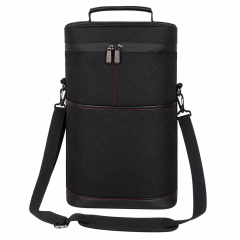 Two-Bottle Padded Oxford Wine Carrier Bag