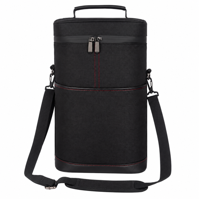Two-Bottle Padded Oxford Wine Carrier Bag