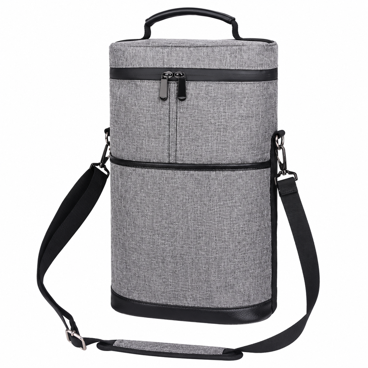 Two-Bottle Padded Oxford Wine Carrier Bag