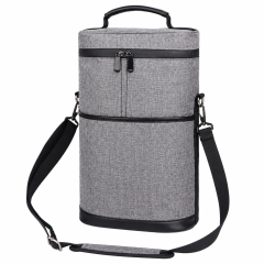 Two-Bottle Padded Oxford Wine Carrier Bag
