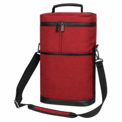 Two-Bottle Padded Oxford Wine Carrier Bag