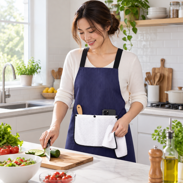 Waterproof Multi-Pocket Apron With Detachable Hand Towel
