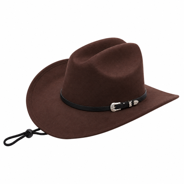 Wide-Brim Wool Western Cowboy Hat