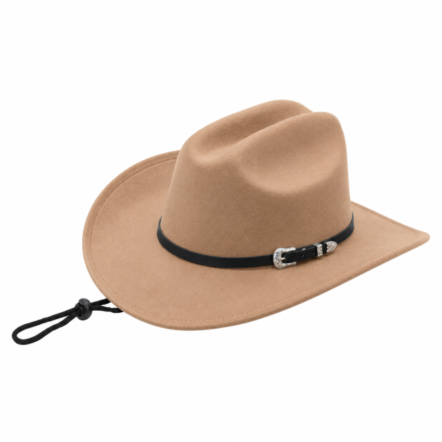 Wide-Brim Wool Western Cowboy Hat