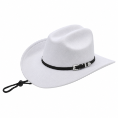 Wide-Brim Wool Western Cowboy Hat
