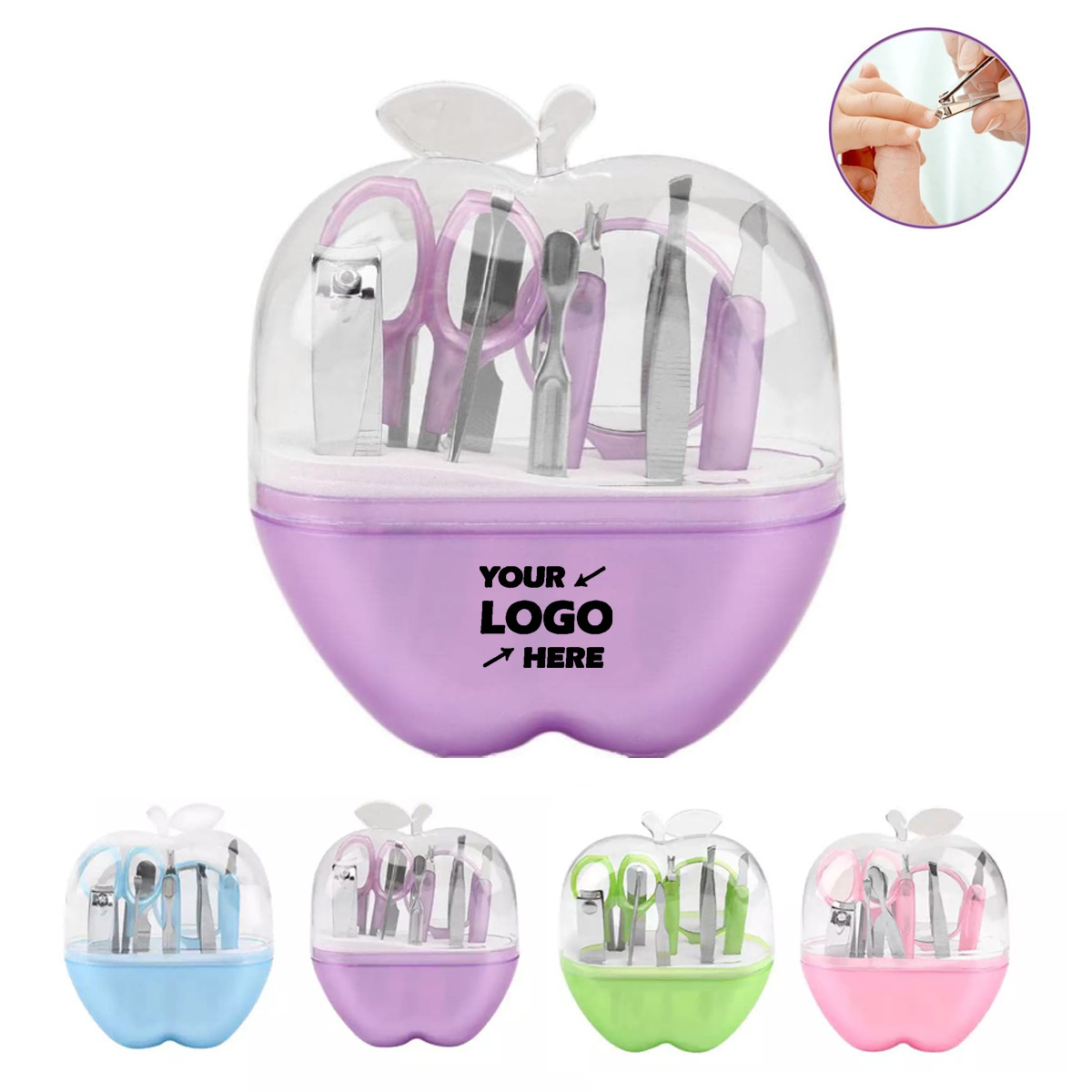 9-in-1 Apples Shape Nail Scissors Grooming Kit