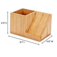 Bamboo 3-in-1 Wireless Charger Desk Organizer