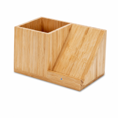 Bamboo 3-in-1 Wireless Charger Desk Organizer