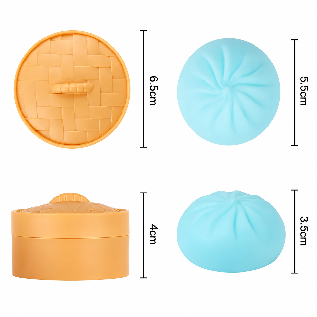 Bun Shaped Squeeze Ball Fidget Stress Relief Toy