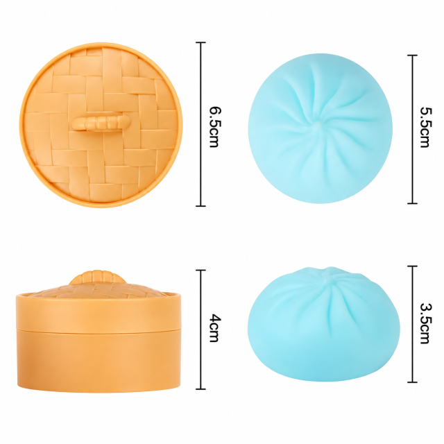 Bun Shaped Squeeze Ball Fidget Stress Relief Toy