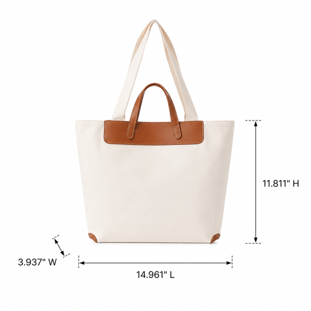 Classic Canvas Tote Bag With Reinforced Handles