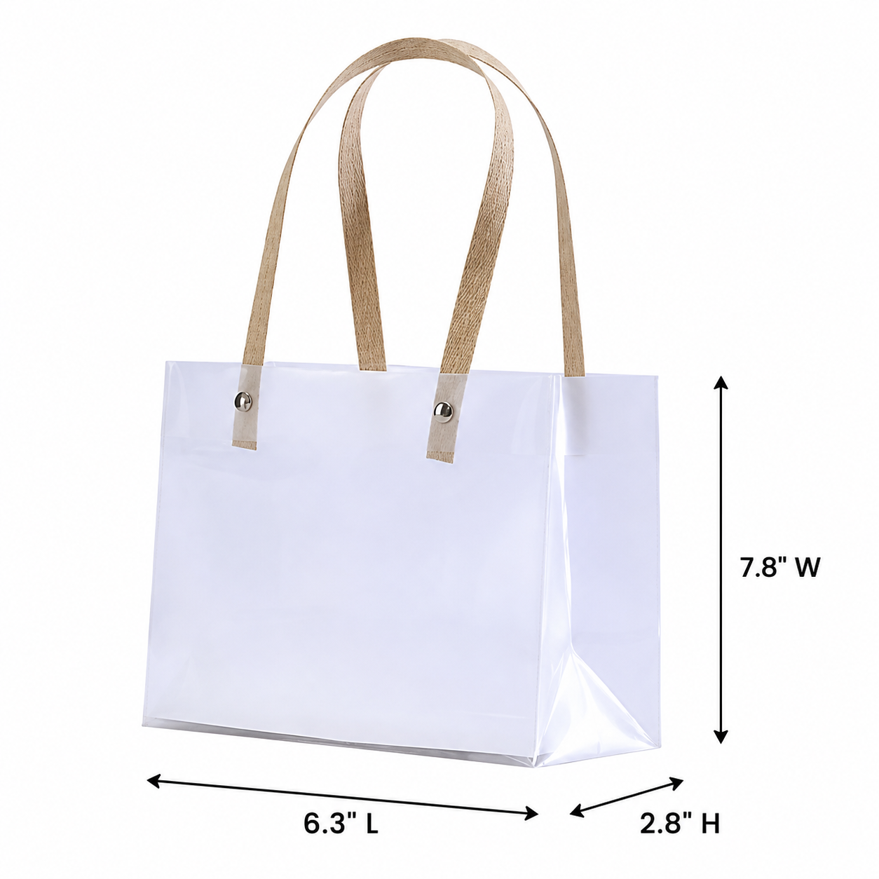 Clear Frosted PVC Gift Tote Bag With Rope Handle