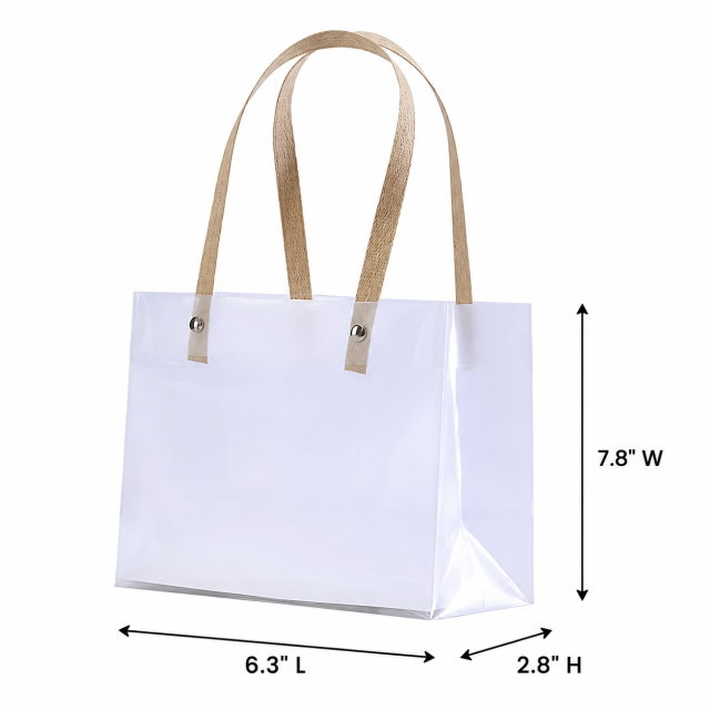 Clear Frosted PVC Gift Tote Bag With Rope Handle