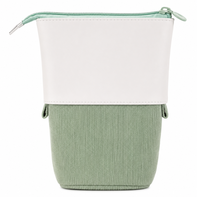 Corduroy Telescopic Pencil Case With Upright Stand Design