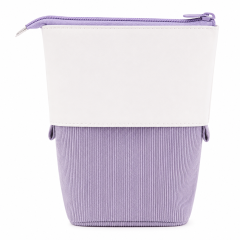 Corduroy Telescopic Pencil Case With Upright Stand Design