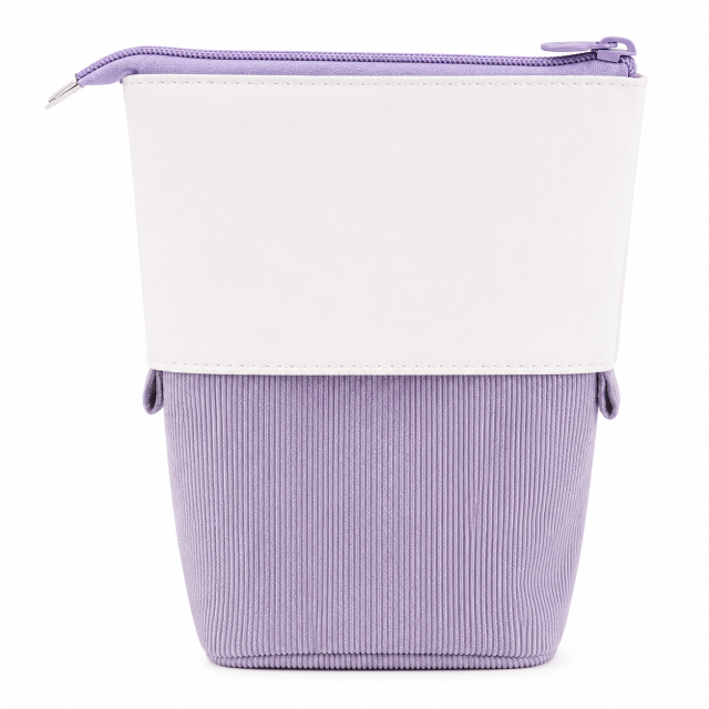 Corduroy Telescopic Pencil Case With Upright Stand Design
