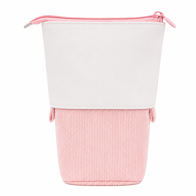 Corduroy Telescopic Pencil Case With Upright Stand Design