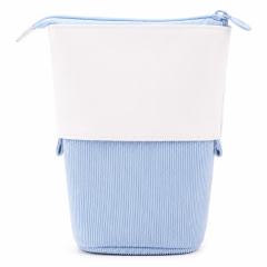 Corduroy Telescopic Pencil Case With Upright Stand Design