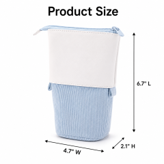 Corduroy Telescopic Pencil Case With Upright Stand Design