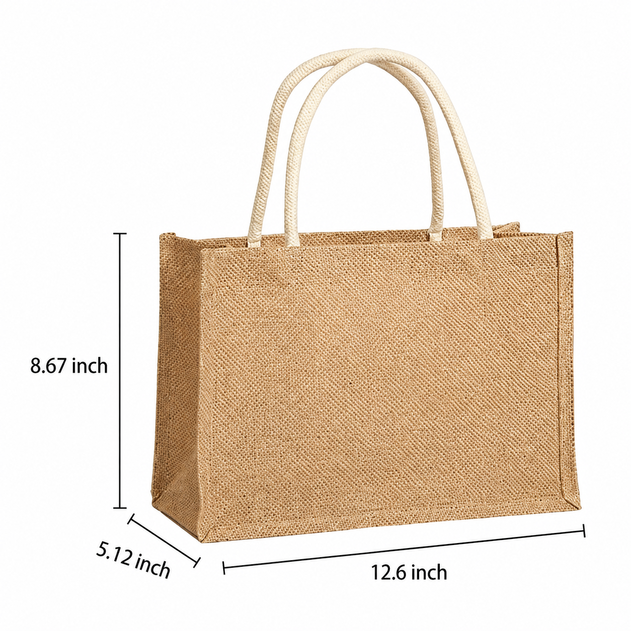 Extra Thick Natural Jute Market Tote Bag With Reinforced Handles