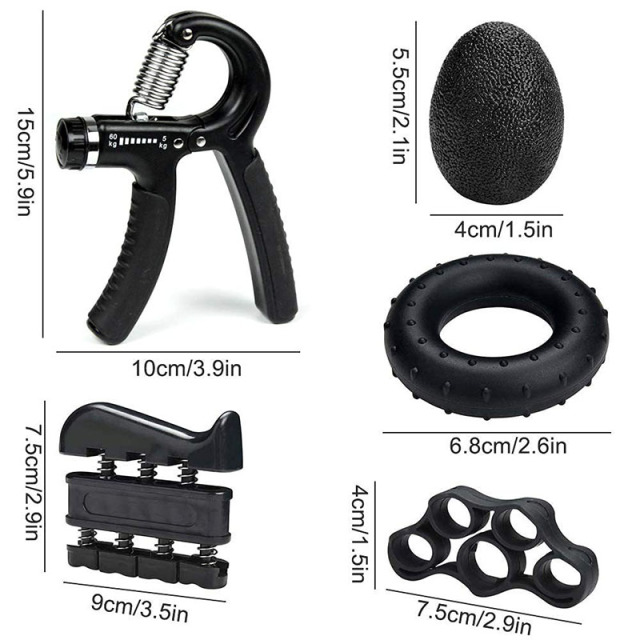 Hand Grip Strengthener Exercise Kit with 5 Pieces