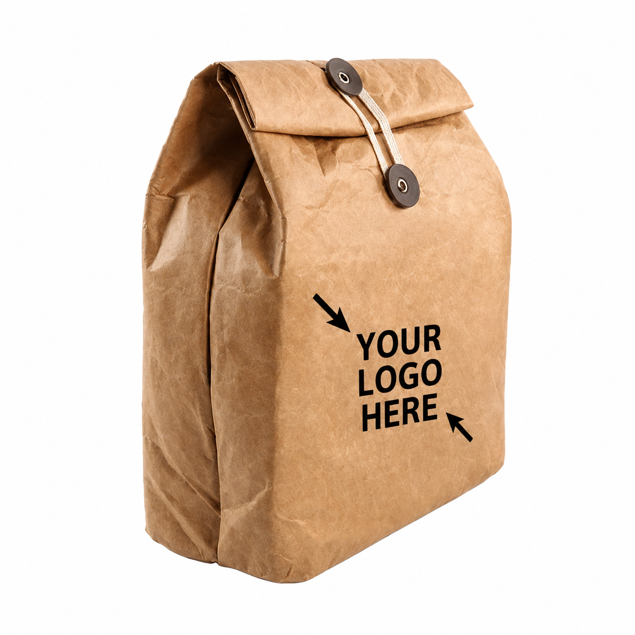 Insulated Kraft Paper Lunch Bag With Foil Lining