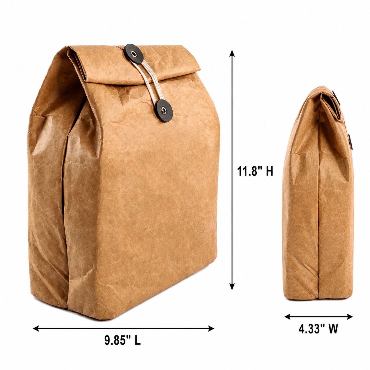 Insulated Kraft Paper Lunch Bag With Foil Lining