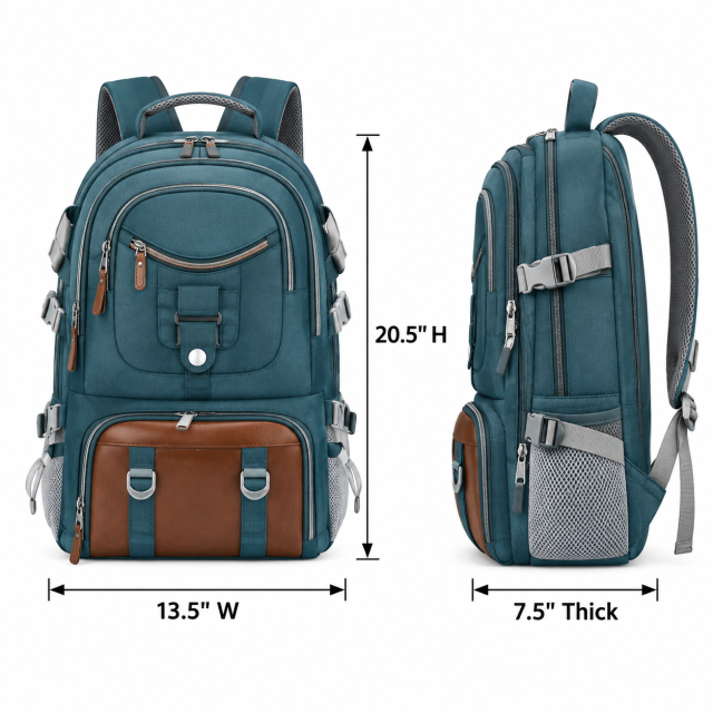 Large Capacity Oxford Outdoor Backpack With Shoe Pocket