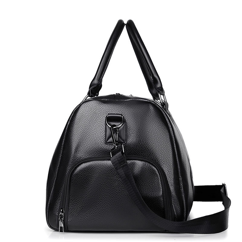 Leather Travel Bag With Shoe Compartment