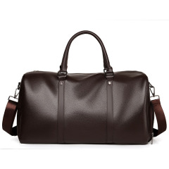 Leather Travel Bag With Shoe Compartment