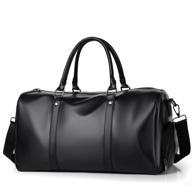 Leather Travel Bag With Shoe Compartment