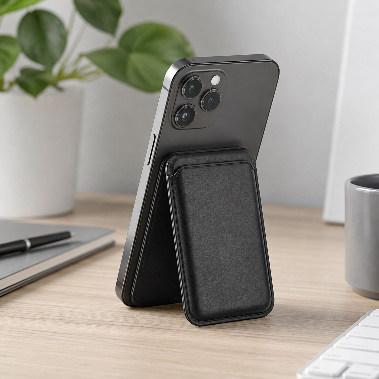 Magnetic Phone Wallet Stand