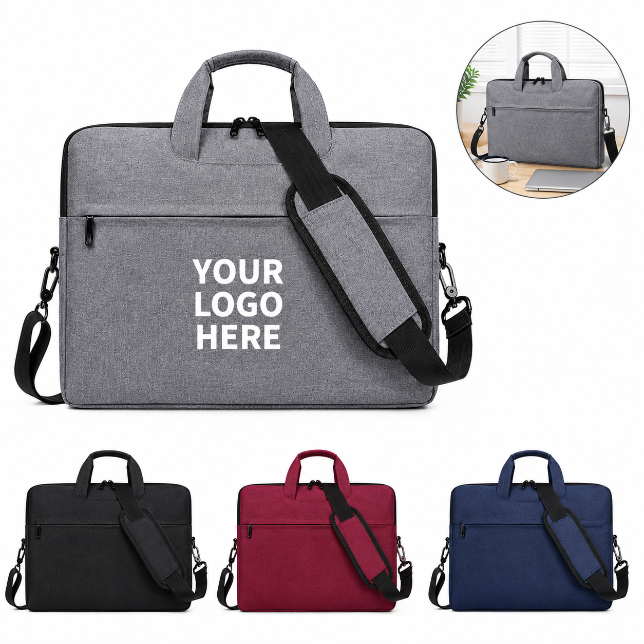 Men's Slim Crossbody Briefcase With Adjustable Strap