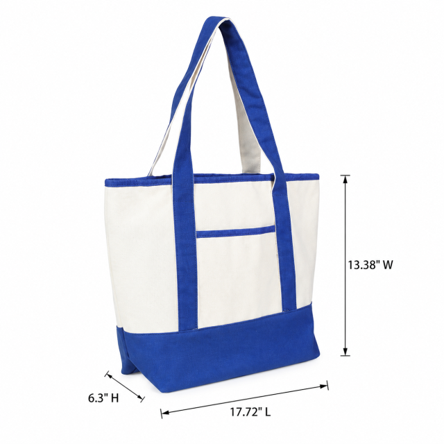 Multi-Compartment Foldable Canvas Storage Tote Bag