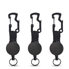Multi-functional Retractable Key Chain with Carabiner
