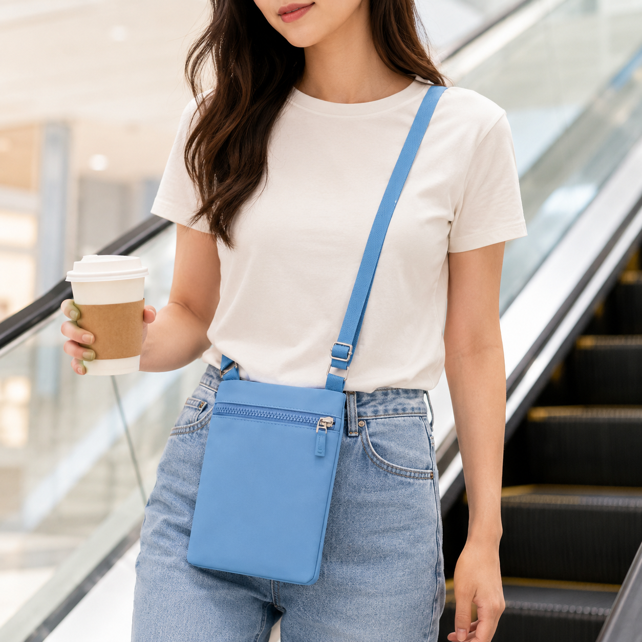 Nylon Mini Crossbody Shoulder Bag With Adjustable Strap