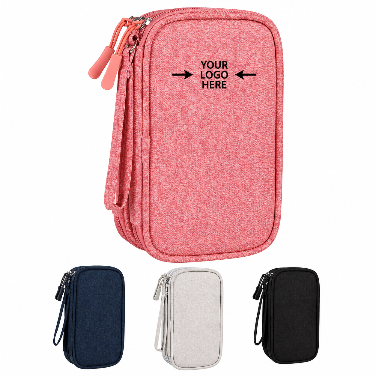 Nylon Travel Organizer Bag With Multiple Compartments And Hand Strap